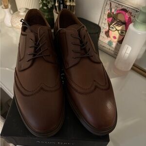 Aston Grey Classic Brown Leather Oxfords
